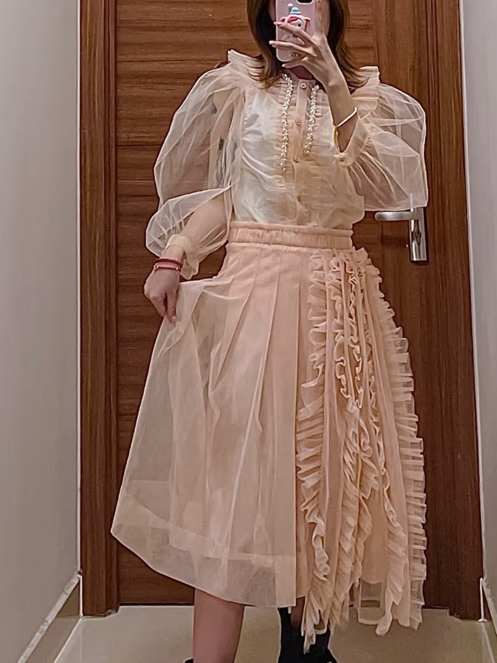 Simone Rocha x H&M Pearl Sheer Ruffle Blouse - Picture 8 of 10